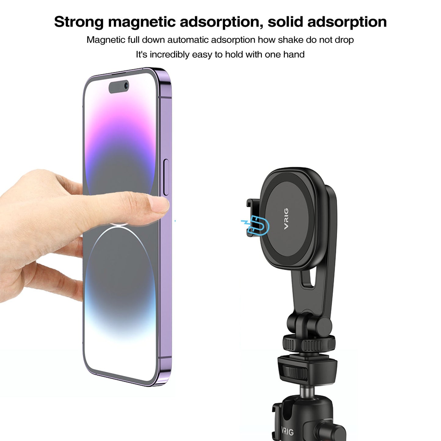 Vrig Magnetic iPhone Tripod Mount Compatible Adapter Tripod