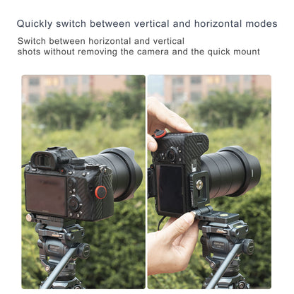 Camera L Bracket Plate Foldable Compact Portable with Arca Dovetail Compatible DJI Stabilizers