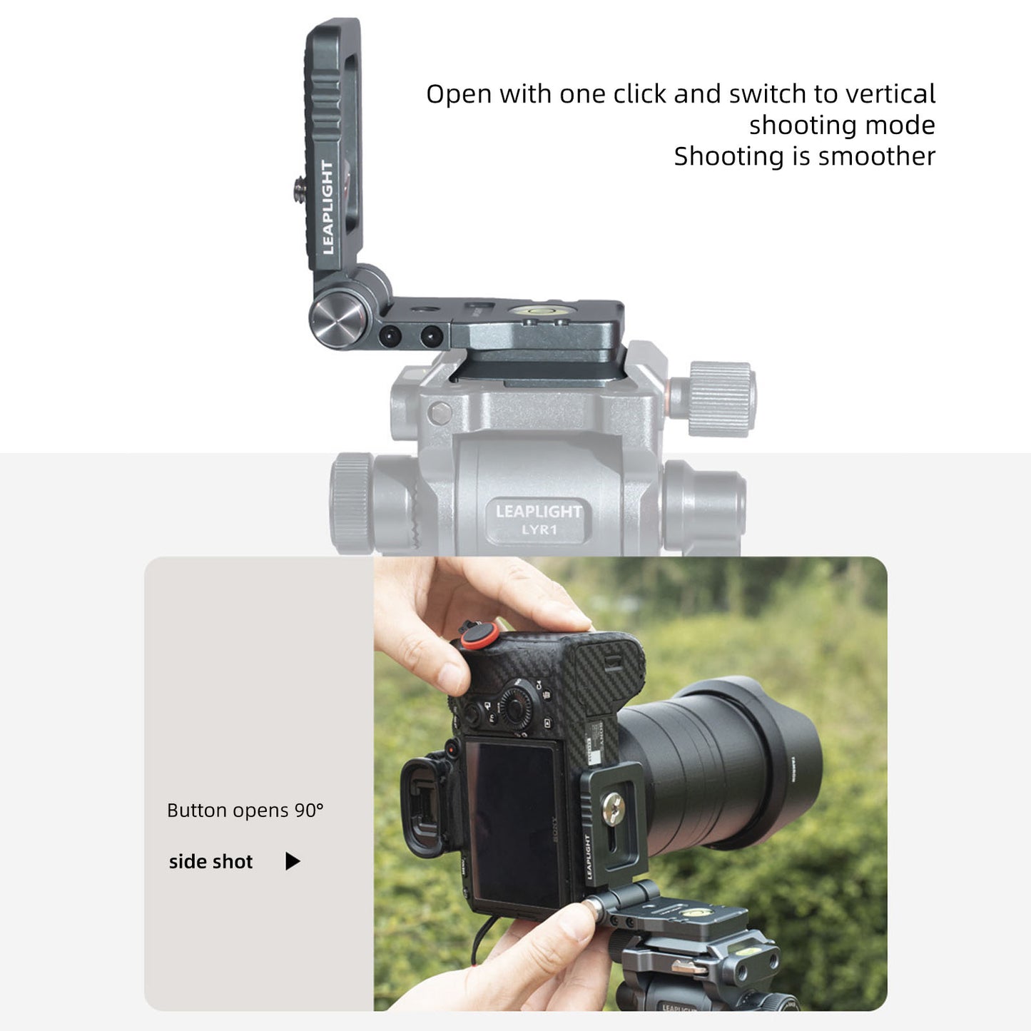 Camera L Bracket Plate Foldable Compact Portable with Arca Dovetail Compatible DJI Stabilizers